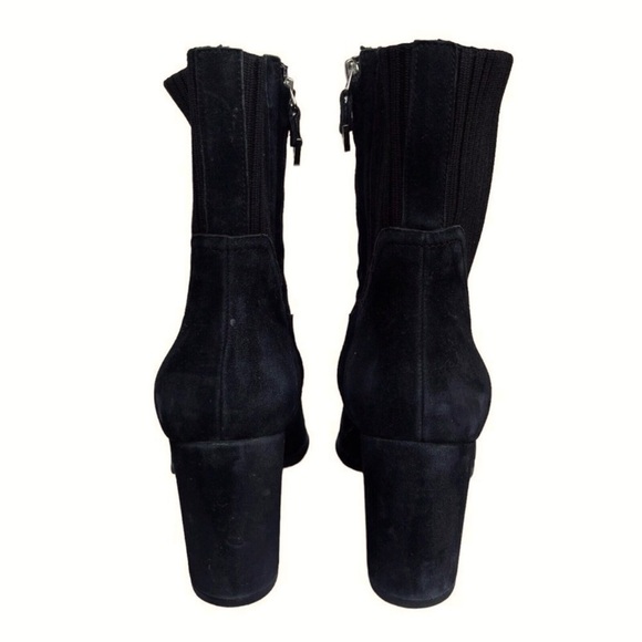Vionic Kaylee Ankle Bootie Black Weather Resistant Suede Knit Block Heel Size 10 - Picture 3 of 6